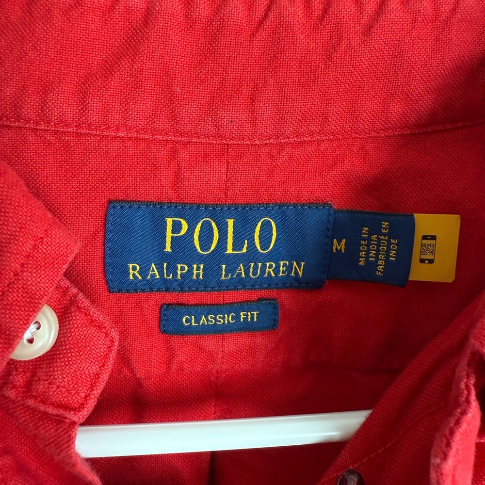 Polo by Ralph Lauren Men's Red Classic Fit Oxford Shirt - Picture 5 of 5